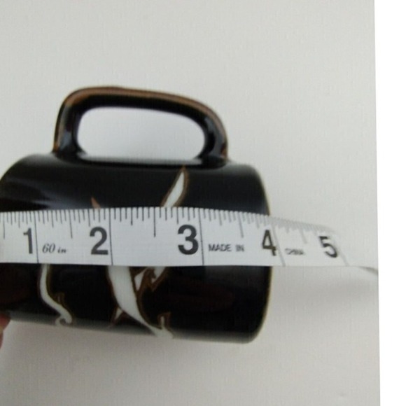 Ceramic Coffee Mug Brown Glazed with Seagull Design Coastal Decor - Picture 8 of 9